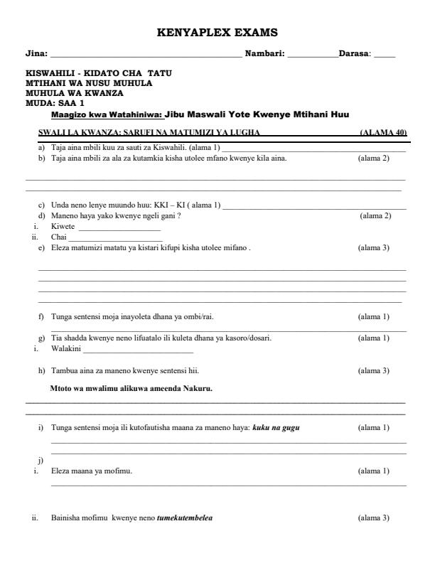 Preview page Form-3-Kiswahili-Mid-Term-1-Exam-2026_5296_0.jpg