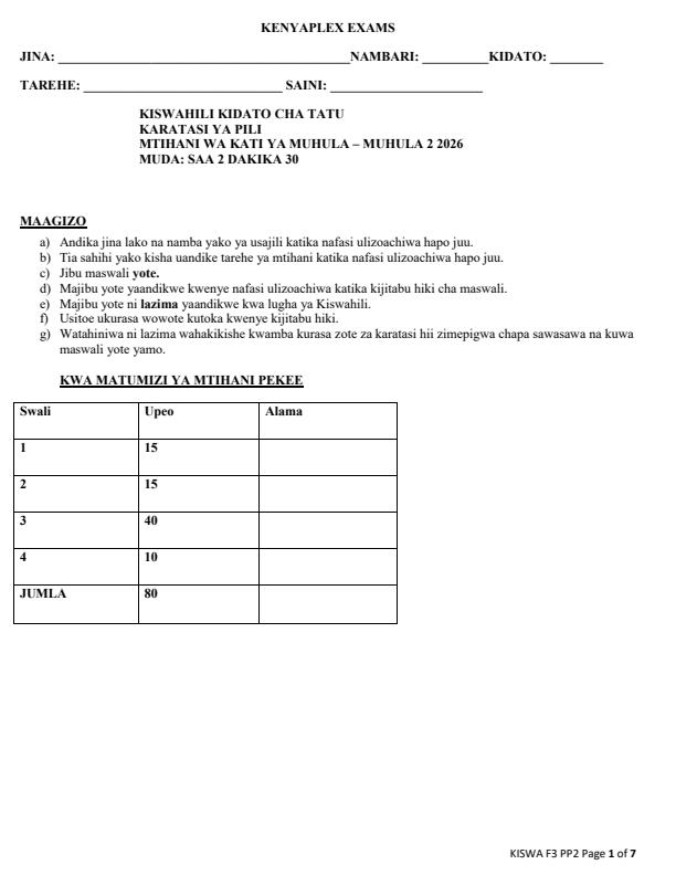 Preview page Form-3-Kiswahili-Mid-Term-2-Exam-2026_5970_0.jpg
