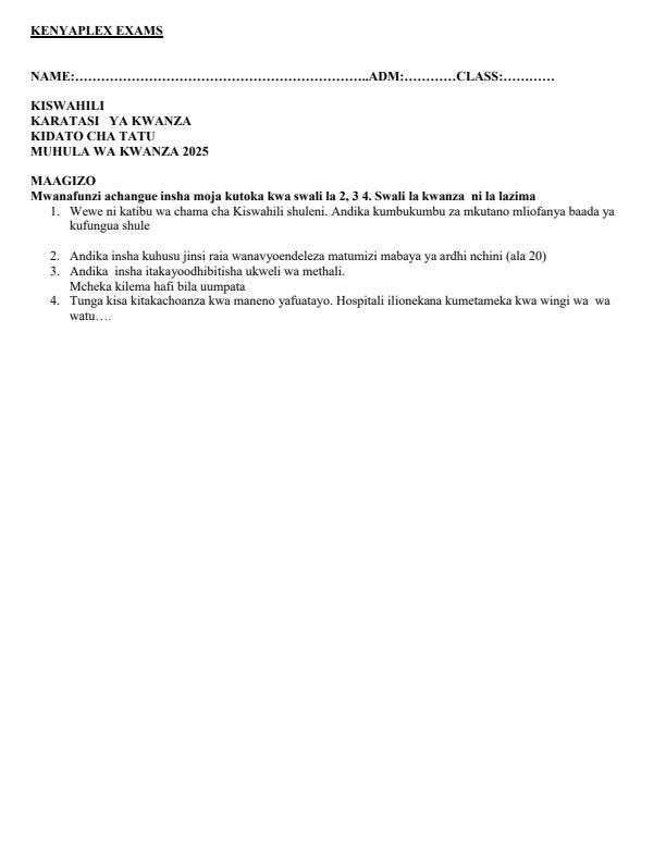 Preview page Form-3-Kiswahili-Paper-1-End-of-Term-1-Examination-2025_3857_0.jpg