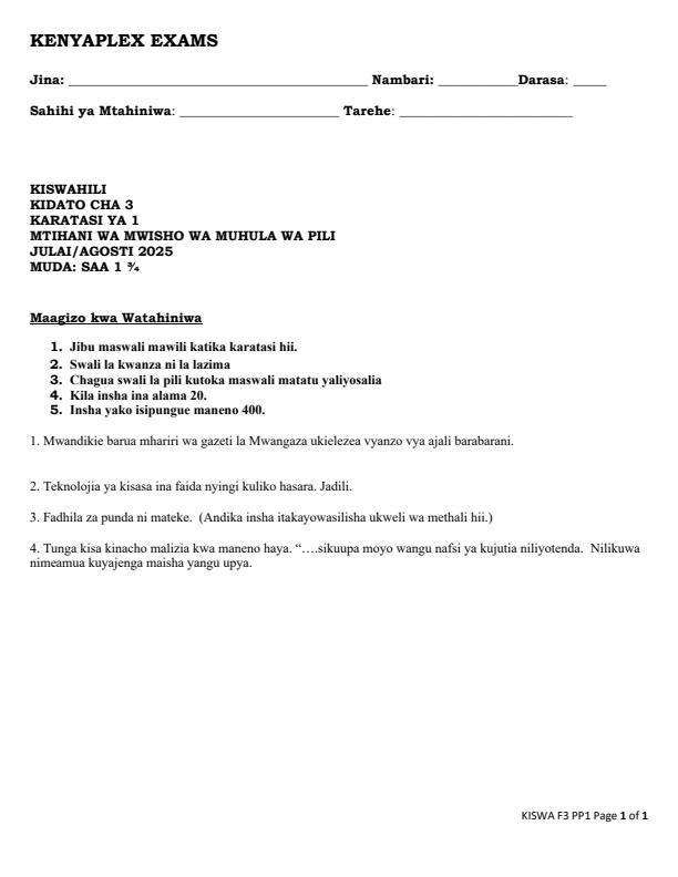 Preview page Form-3-Kiswahili-Paper-1-End-of-Term-2-Examination-2025_4278_0.jpg