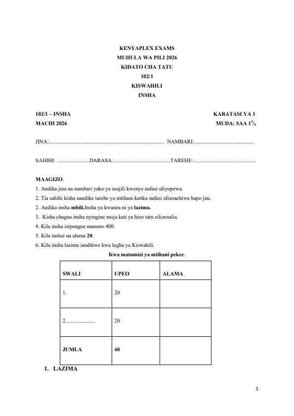 Preview page Form-3-Kiswahili-Paper-1-Term-2-Opener-Exam-2026_5718_0.jpg