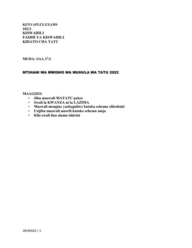 Preview page Form-3-Kiswahili-Paper-3-End-of-Term-3-Examination-2022_1163_0.jpg