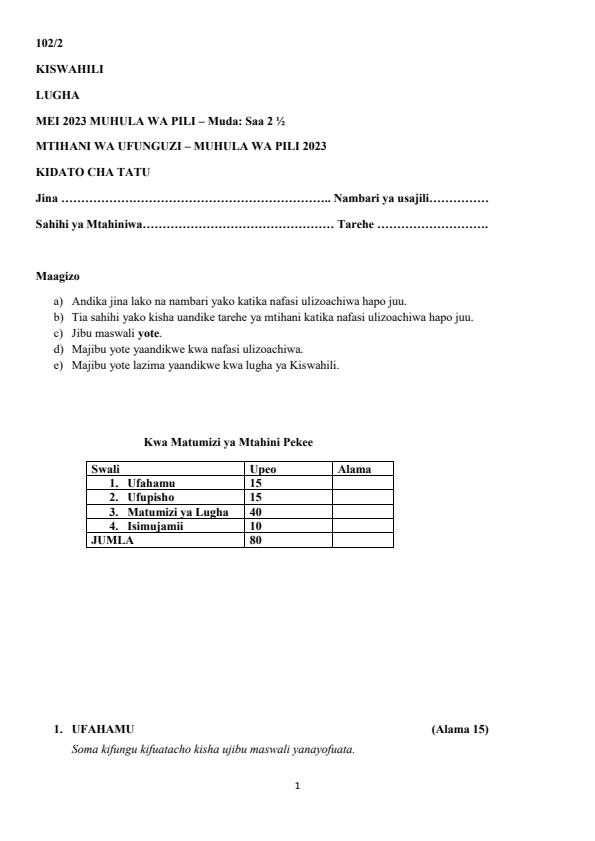 Preview page Form-3-Kiswahili-Term-2-Opener-Exam-2023_1626_0.jpg