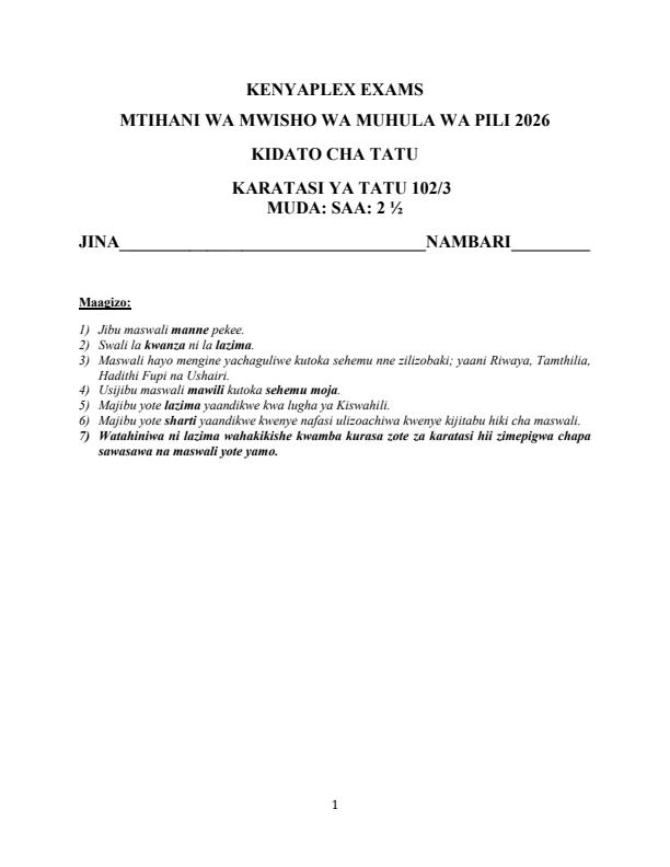 Preview page Form-3-Kiswahili-paper-3-End-Term-2-Exam-2026_6240_0.jpg