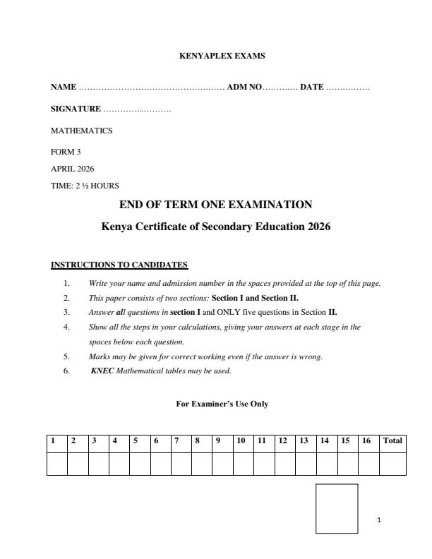 Preview page Form-3-Mathematics-End-Term-1-Exam-2026_5474_0.jpg