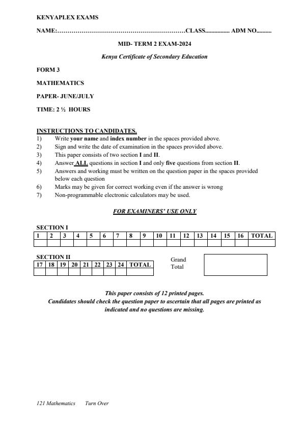 Preview page Form-3-Mathematics-Mid-Term-2-Examination-2024_2491_0.jpg