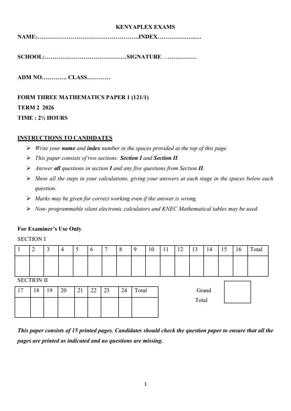 Preview page Form-3-Mathematics-Paper-1-End-Term-2-Exam-2026_6224_0.jpg