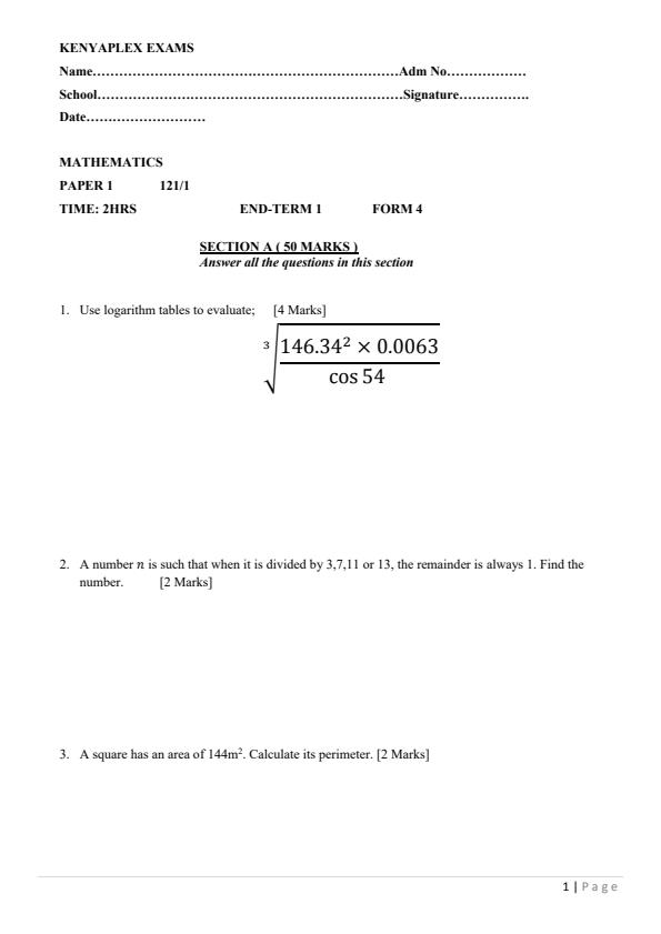 Preview page Form-3-Mathematics-Paper-1-End-of-Term-1-Examination-2022_1244_0.jpg