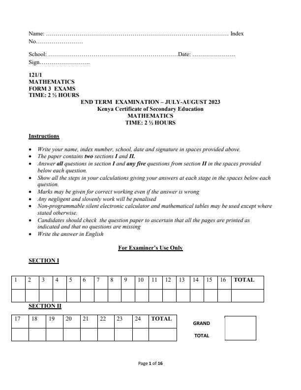 Preview page Form-3-Mathematics-Paper-1-End-of-Term-2-Examination-2023_1787_0.jpg