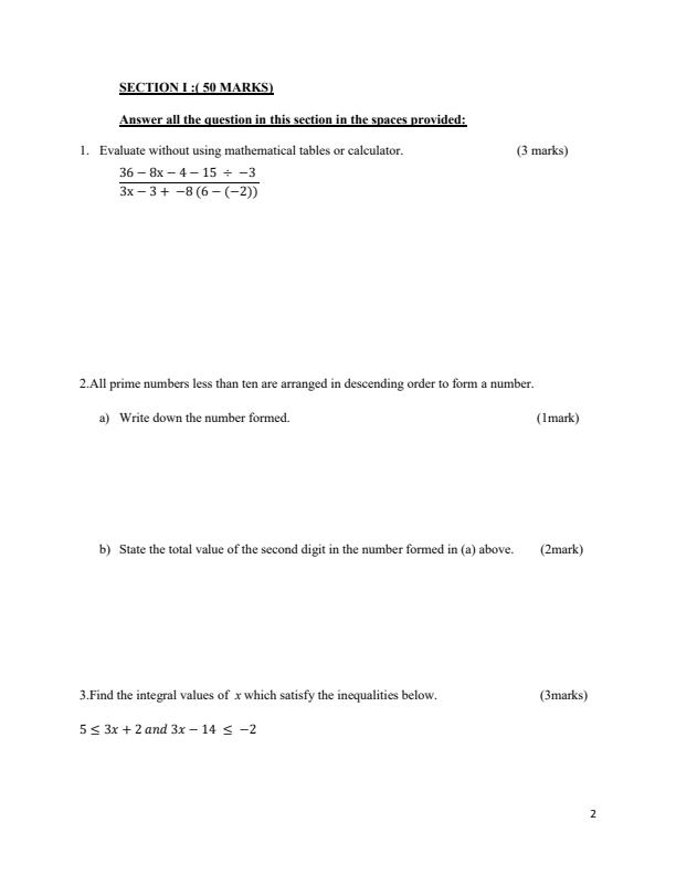 Preview page Form-3-Mathematics-Paper-1-Term-2-Opener-Exam-2026_5721_1.jpg