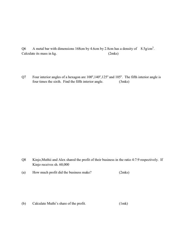 Preview page Form-3-Mathematics-Paper-2-End-of-Term-1-Examination-2022_1247_2.jpg