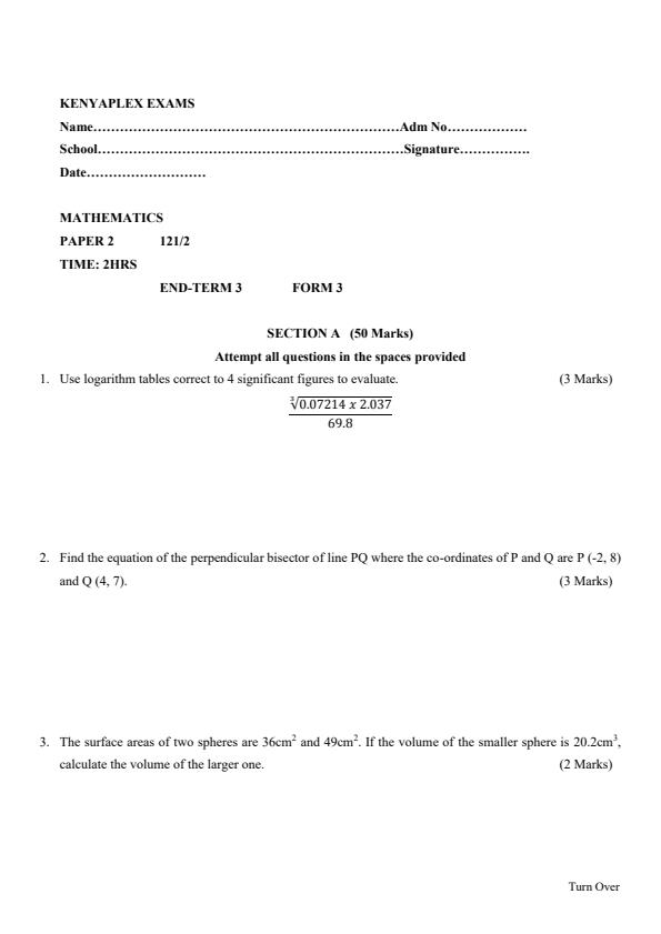 Preview page Form-3-Mathematics-Paper-2-End-of-Term-3-Examination-2022_1076_0.jpg