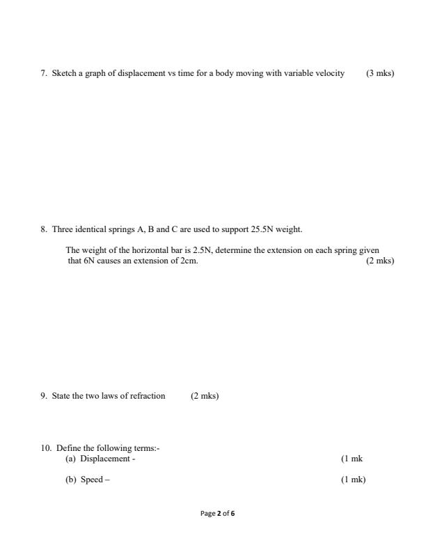 Preview page Form-3-Physics-Mid-Term-1-Exam-2025_3681_1.jpg