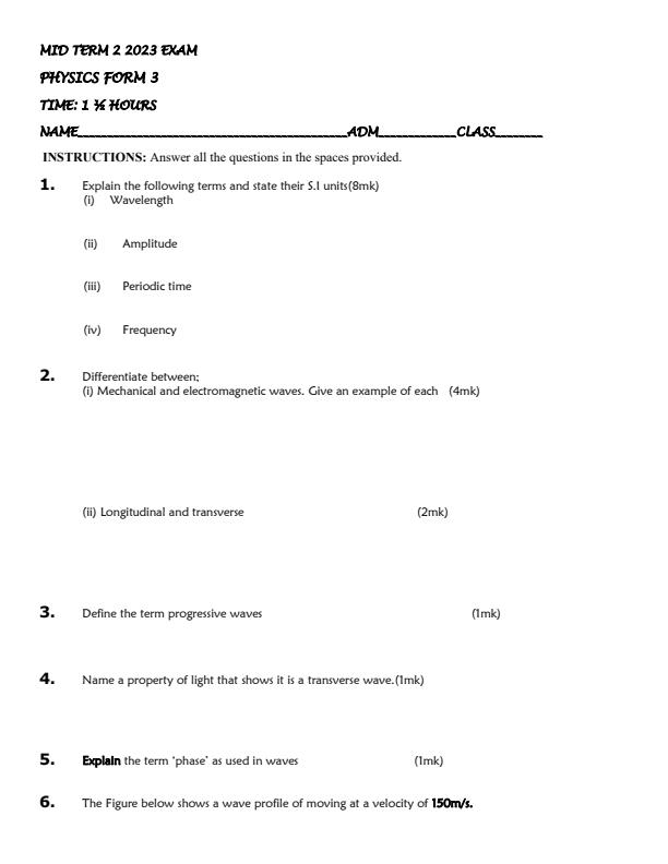 Preview page Form-3-Physics-Mid-Term-2-Exam-2023_1706_0.jpg