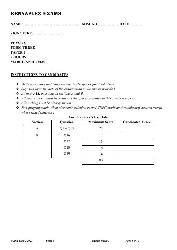 Preview page Form-3-Physics-Paper-1-End-of-Term-2-Examination-2025_4283_0.jpg