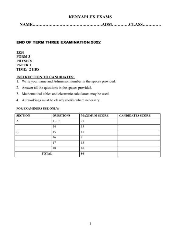 Preview page Form-3-Physics-Paper-1-End-of-Term-3-Examination-2022_1142_0.jpg