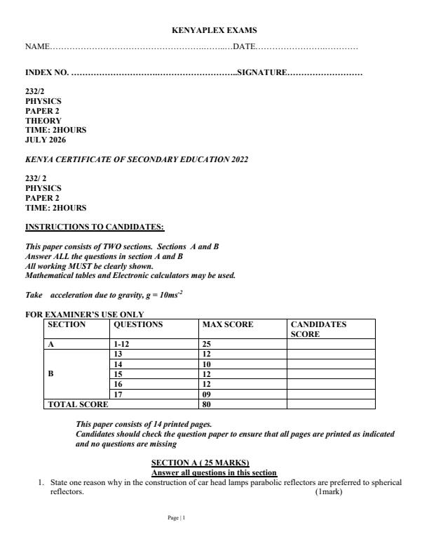 Preview page Form-3-Physics-Paper-2-End-Term-2-Exam-2026_6242_0.jpg