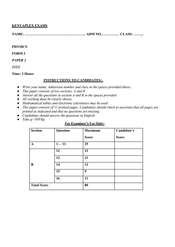 Preview page Form-3-Physics-Paper-2-End-of-Term-1-Examination-2025_3858_0.jpg