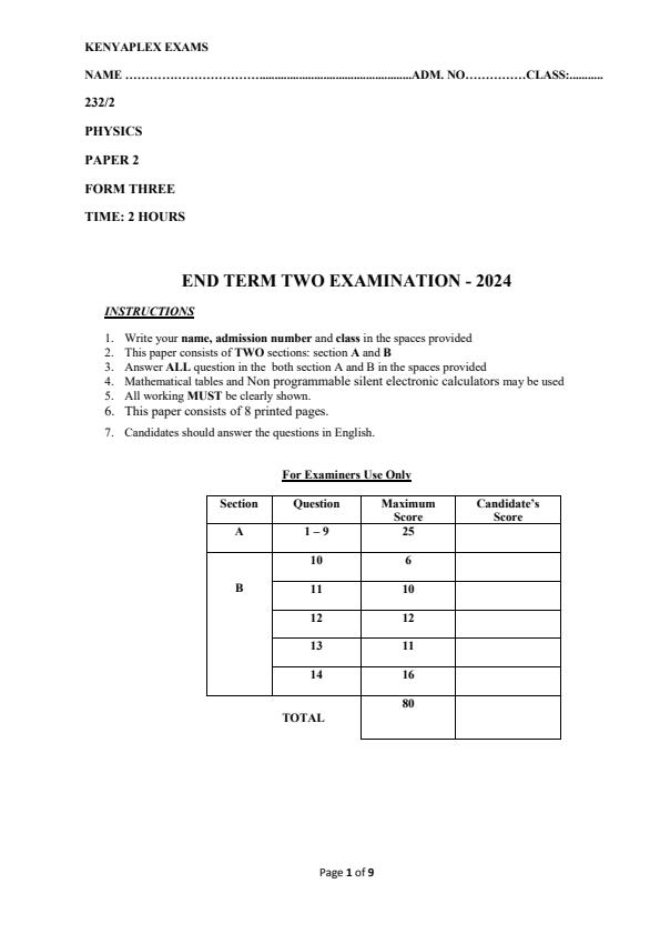 Preview page Form-3-Physics-Paper-2-End-of-Term-2-Examination-2024_2796_0.jpg