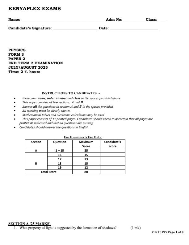Preview page Form-3-Physics-Paper-2-End-of-Term-2-Examination-2025_4284_0.jpg