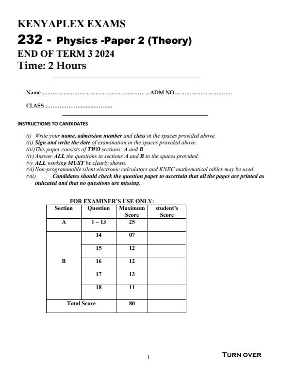 Preview page Form-3-Physics-Paper-2-End-of-Term-3-Examination-2024_3326_0.jpg