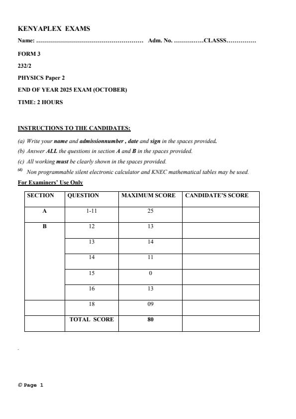 Preview page Form-3-Physics-Paper-2-End-of-Term-3-Examination-2025_4768_0.jpg