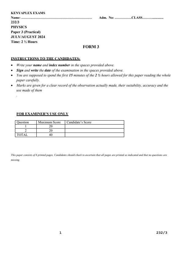 Preview page Form-3-Physics-Paper-3-End-of-Term-2-Examination-2024_2816_0.jpg