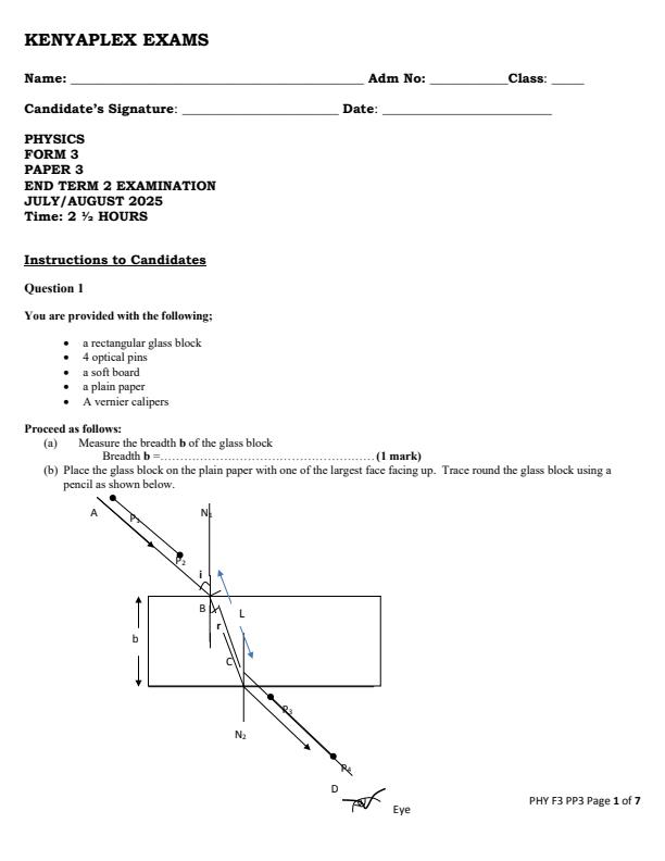 Preview page Form-3-Physics-Paper-3-End-of-Term-2-Examination-2025_4285_0.jpg