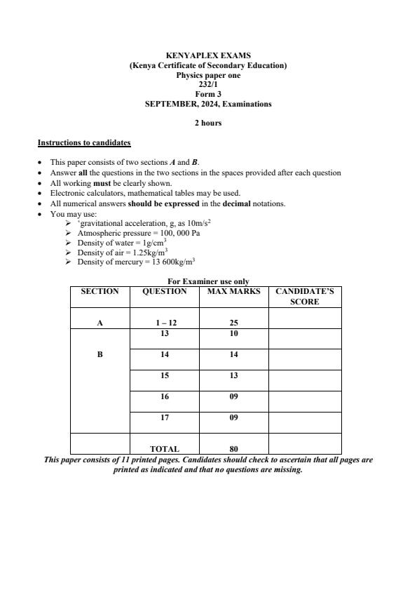 Preview page Form-3-Physics-Term-3-Opener-Exam-2024-Version-2_3103_0.jpg