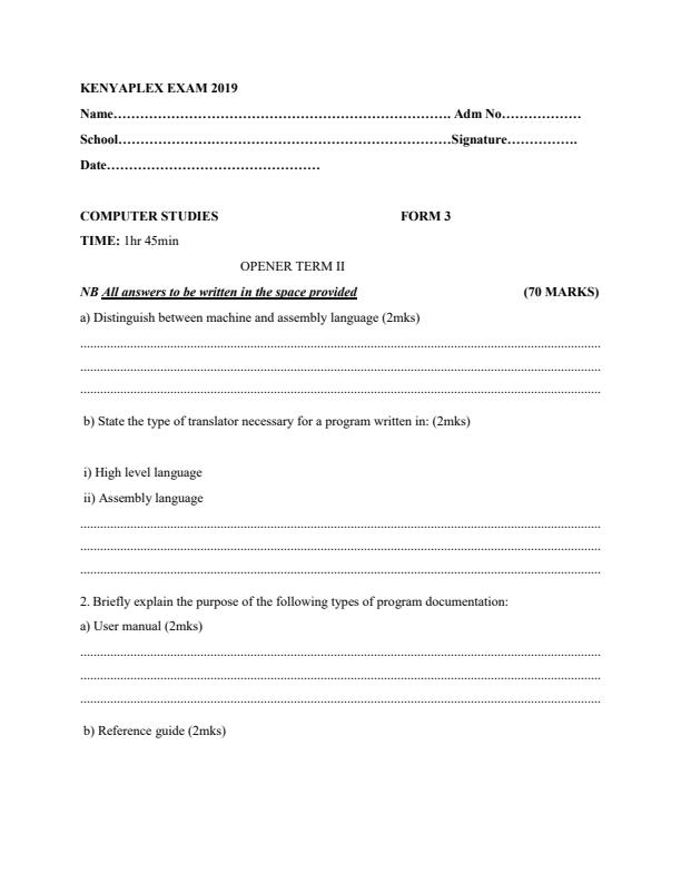 Preview page Form-3-Term-2-Computer-Opener-Exam-2019_149_0.jpg