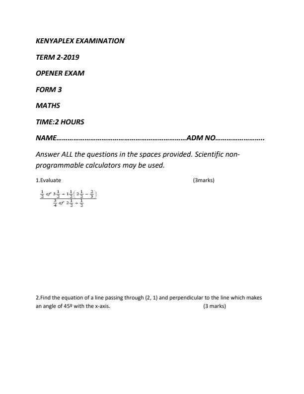 Preview page Form-3-Term-2-Mathematics-Opener-Exam-2019_125_0.jpg