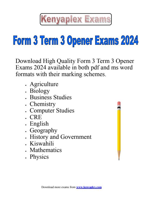 Preview page Form-3-Term-3-Opener-Exams-2024--Set_3087_0.jpg