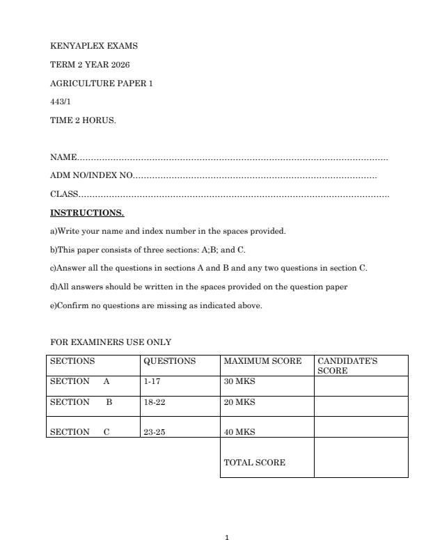 Preview page Form-4-Agriculture-Paper-1-End-Term-2-Exam-2026_6180_0.jpg