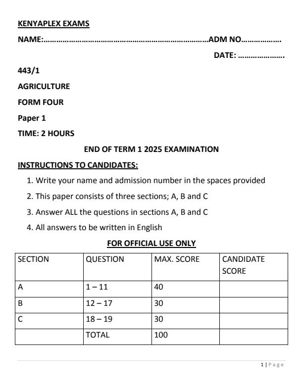 Preview page Form-4-Agriculture-Paper-1-End-of-Term-1-Examination-2025_3897_0.jpg