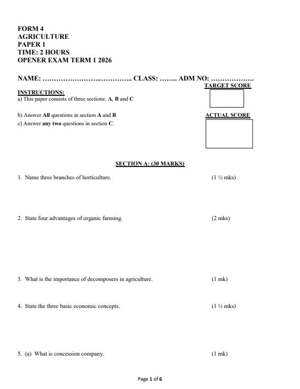 Preview page Form-4-Agriculture-Term-1-Opener-Exam-2026_4902_0.jpg