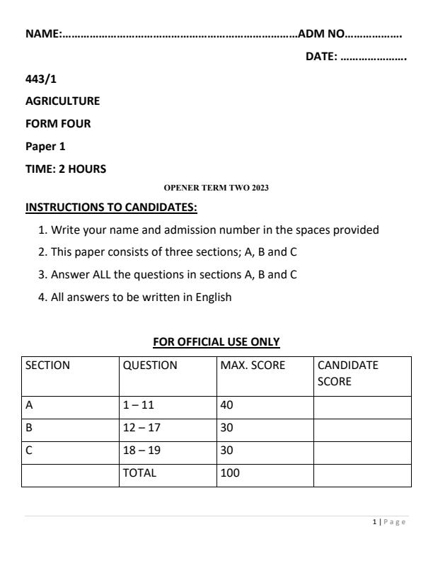 Preview page Form-4-Agriculture-Term-2-Opener-Exam-2023_1575_0.jpg