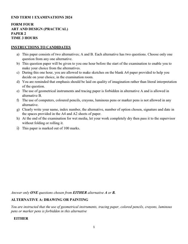 Preview page Form-4-Art-and-Design-Paper-2-End-of-Term-1-Examination-2024_2252_0.jpg