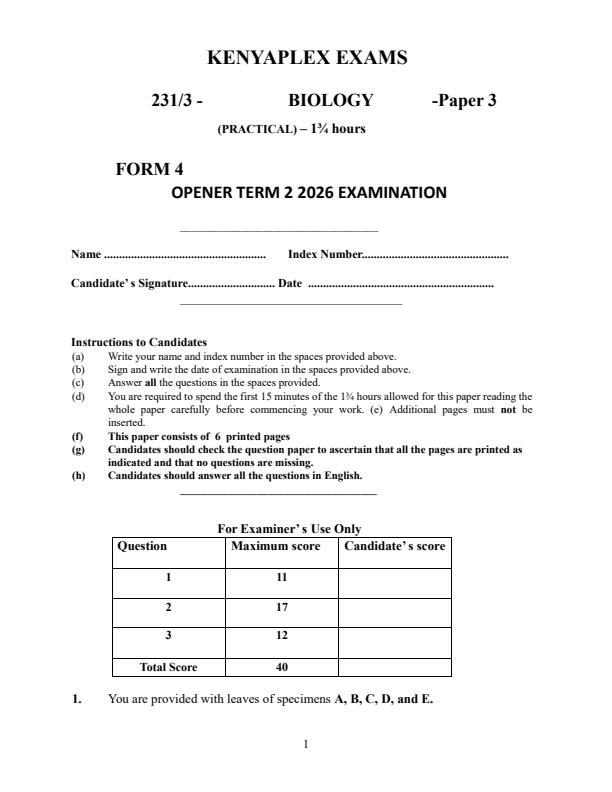 Preview page Form-4-Biology-Paper-3-Term-2-Opener-Exam-2026_5731_0.jpg