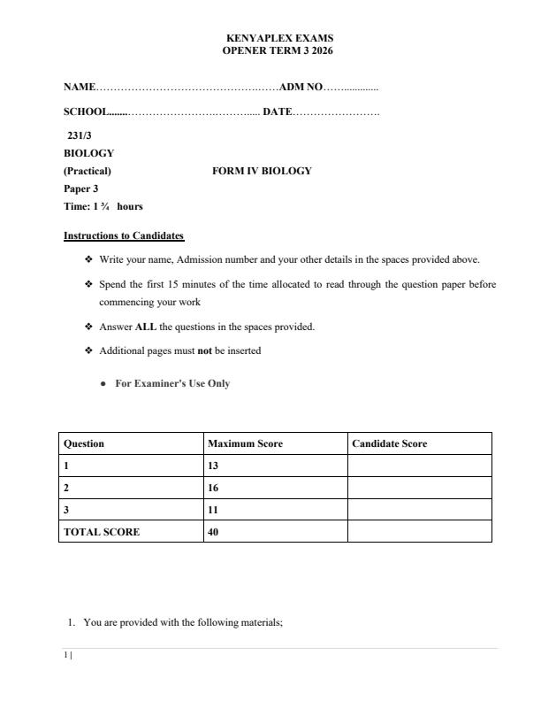 Preview page Form-4-Biology-Paper-3-Term-3-Opener-Exam-2026_6644_0.jpg