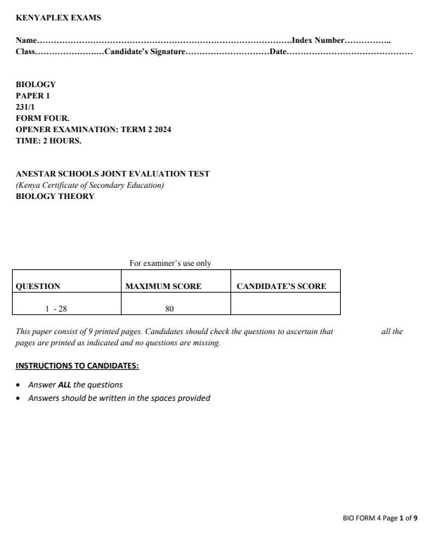 Preview page Form-4-Biology-Term-2-Opener-Exam-2024_2369_0.jpg