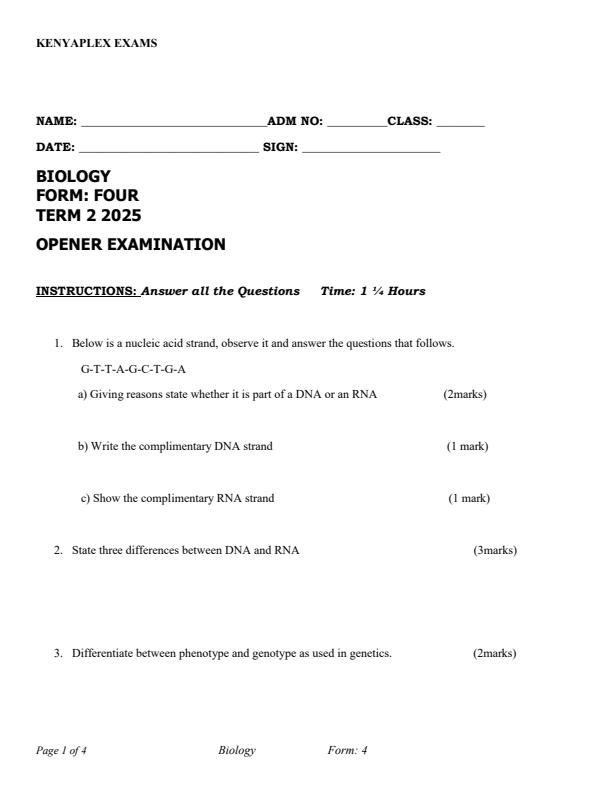 Preview page Form-4-Biology-Term-2-Opener-Exam-2025_3924_0.jpg