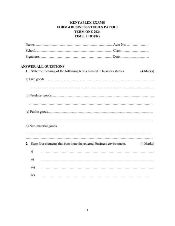 Preview page Form-4-Business-Studies-Paper-1-End-of-Term-1-Examination-2024_2257_0.jpg
