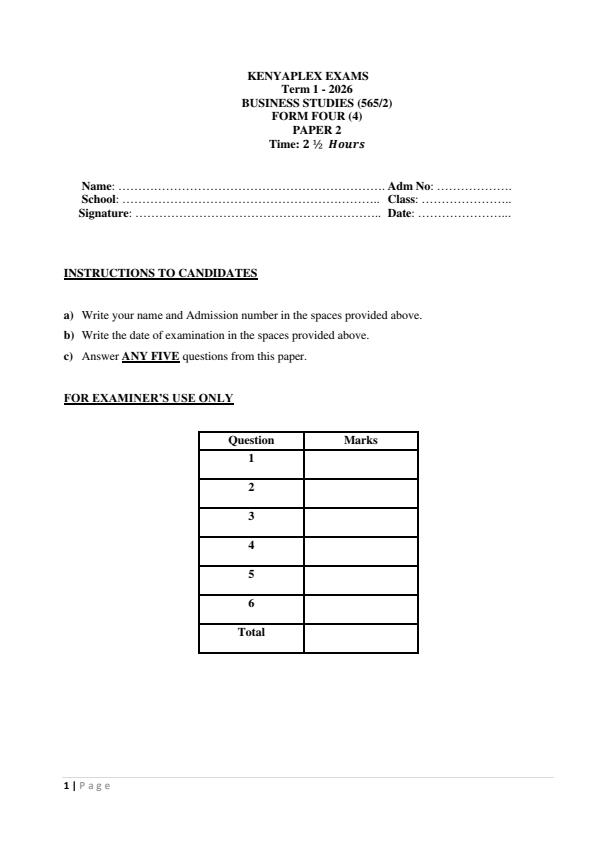Preview page Form-4-Business-Studies-Paper-2-End-Term-1-Exam-2026_5485_0.jpg