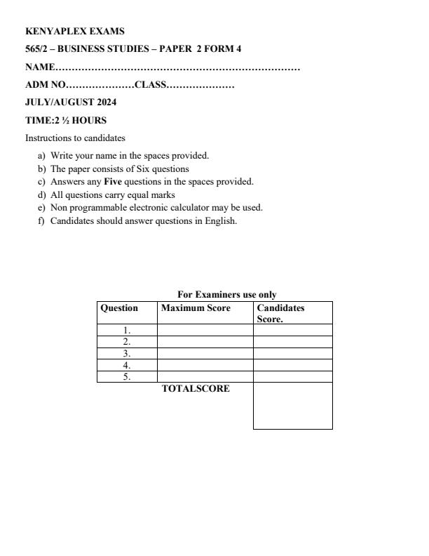 Preview page Form-4-Business-Studies-Paper-2-End-of-Term-2-Examination-2024_2722_0.jpg
