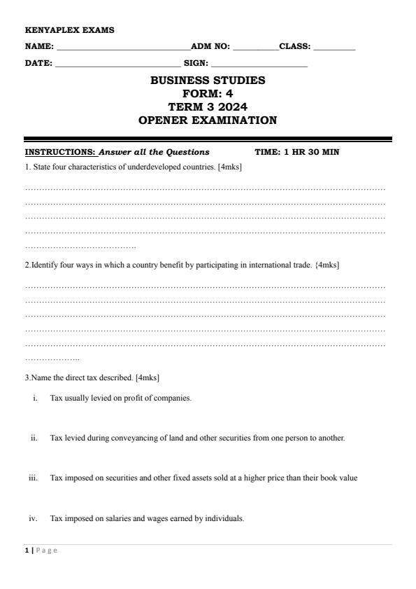 Preview page Form-4-Business-Studies-Term-3-Opener-Exam-2024_3000_0.jpg