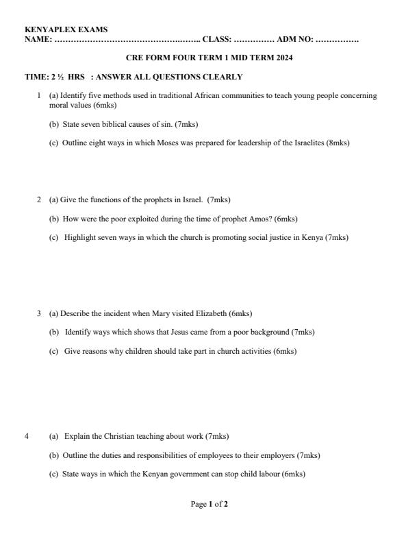 Preview page Form-4-CRE-Mid-Term-1-Examination-2024_2057_0.jpg