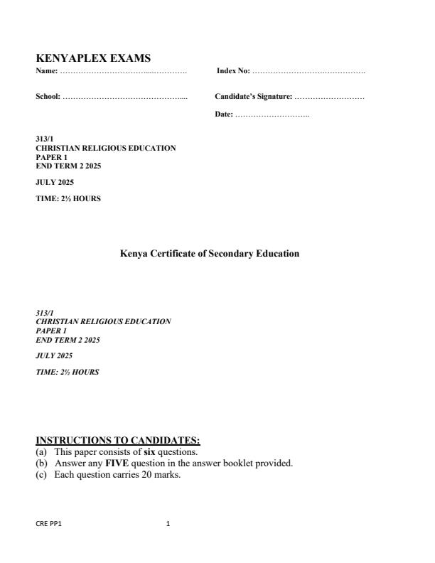 Preview page Form-4-CRE-Paper-1-End-of-Term-2-Examination-2025_4298_0.jpg