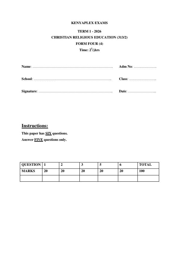 Preview page Form-4-CRE-Paper-2-End-Term-1-Exam-2026_5487_0.jpg
