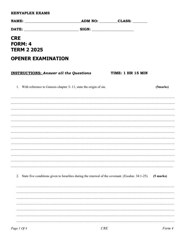Preview page Form-4-CRE-Term-2-Opener-Exam-2025_3936_0.jpg