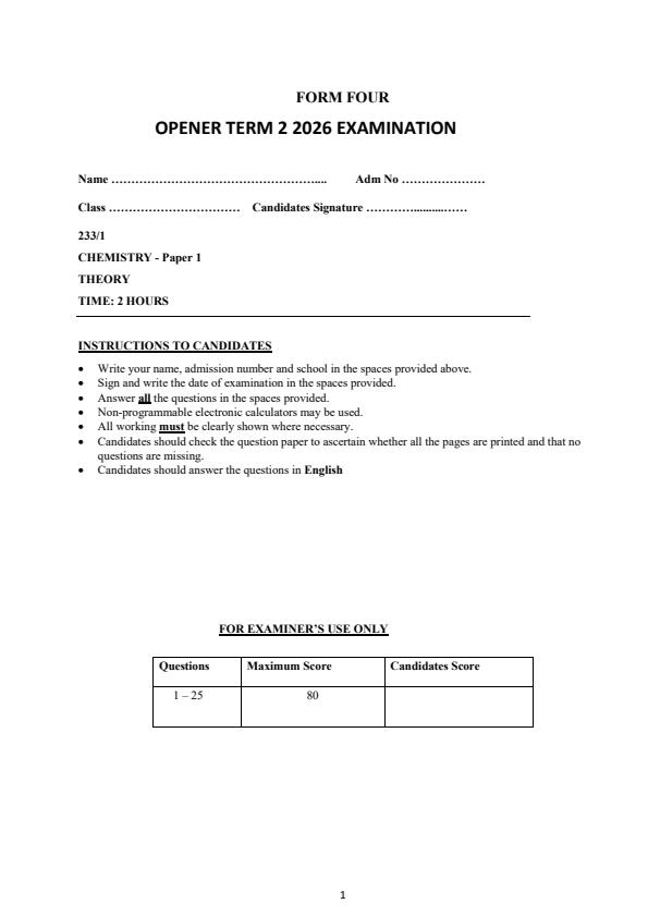 Preview page Form-4-Chemistry-Paper-1-Term-2-Opener-Exam-2026_5736_0.jpg